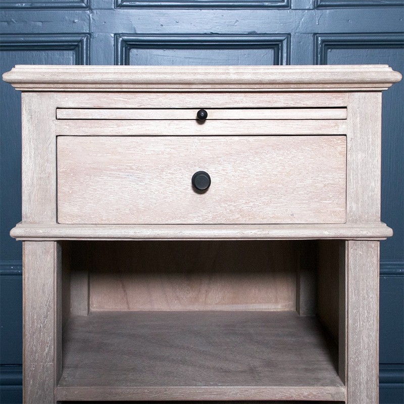 Kensington bleached oak finish bedside table
